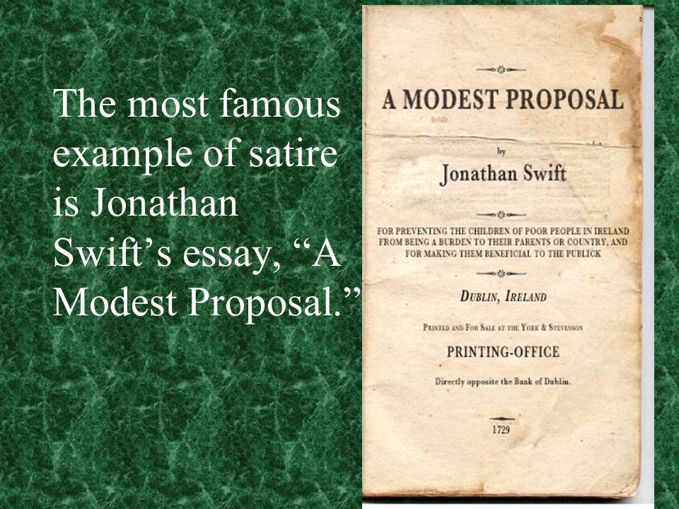 An analysis of the essay a modest proposal by jonathan swift
